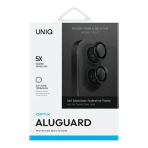 Wholesale UNIQ Optix Aluminium Camera Lens Protector Apple iPhone 16 / 16 Plus midnight black - UNIQ1515 - {ean13} - Hurt