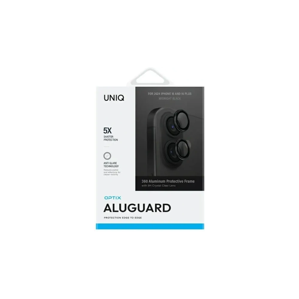 Wholesale UNIQ Optix Aluminium Camera Lens Protector Apple iPhone 16 / 16 Plus midnight black - UNIQ1515 - {ean13} - Hurt