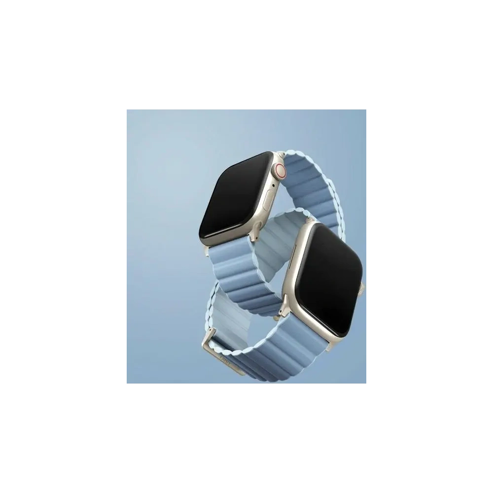 Hurtownia GSM - UNIQ Revix Premium Apple WatchSeries 1/2/3/4/5/6/7/8/9/SE/SE2 38/40/41mm Edice Reverzibilní Magnetic Kožená arkticky měkká modrá - UNIQ1519 - {ean13} - Hurt