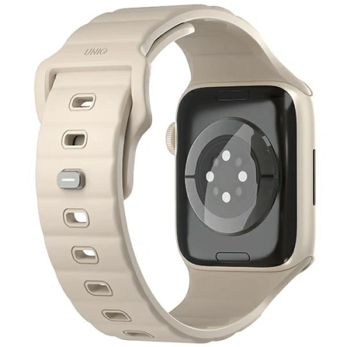 Pasek UNIQ Stride Apple Watch Series1/2/3/4/5/6/7/8/9/SE/SE2 38/40/41mm FKM Rubber Strap khaki/pale khaki
