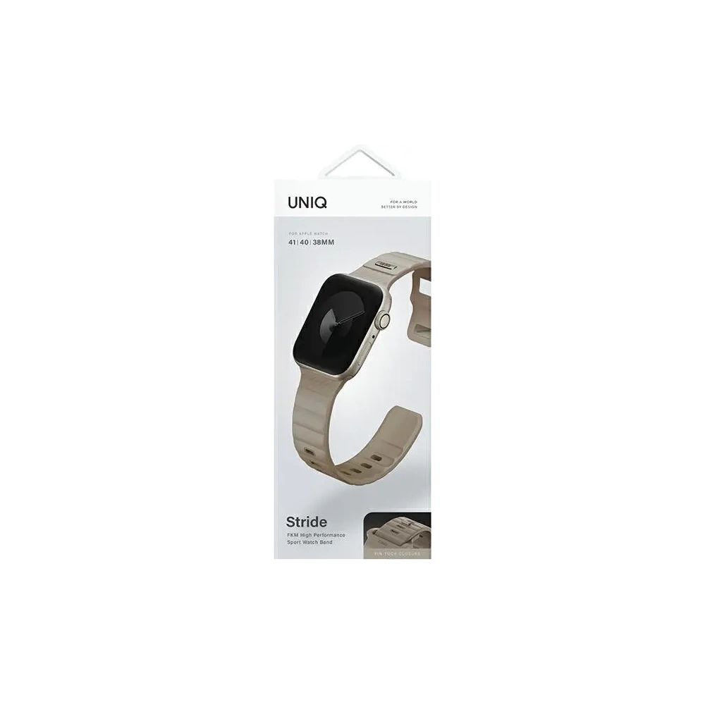Wholesale UNIQ Stride Apple Watch Series1/2/3/4/5/6/7/8/9/SE/SE2 38/40/41mm FKM Rubber Strap pale khaki - UNIQ1520 - {ean13} - Hurt