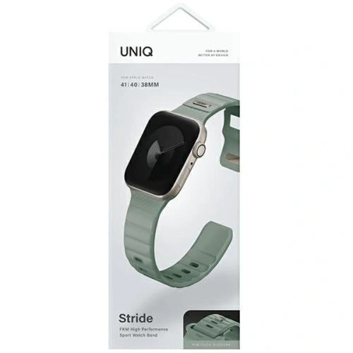 Pasek UNIQ Stride Apple Watch Series1/2/3/4/5/6/7/8/9/SE/SE2 38/40/41mm FKM Rubber Strap miętowy/iceplant green