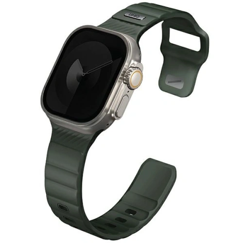 Pasek UNIQ Stride Apple Watch Series1/2/3/4/5/6/7/8/9/SE/SE2/Ultra/Ultra 2 42/44/45/49mm FKM Rubber Strap ciemnozielony/moss green