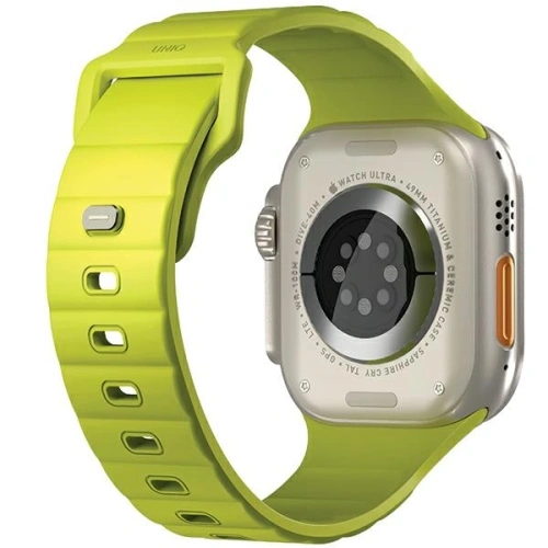 Pasek UNIQ Stride Apple Watch Series1/2/3/4/5/6/7/8/9/SE/SE2/Ultra/Ultra 2 42/44/45/49mm FKM Rubber Strap limonkowy/lime green