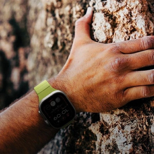 Pasek UNIQ Stride Apple Watch Series1/2/3/4/5/6/7/8/9/SE/SE2/Ultra/Ultra 2 42/44/45/49mm FKM Rubber Strap limonkowy/lime green