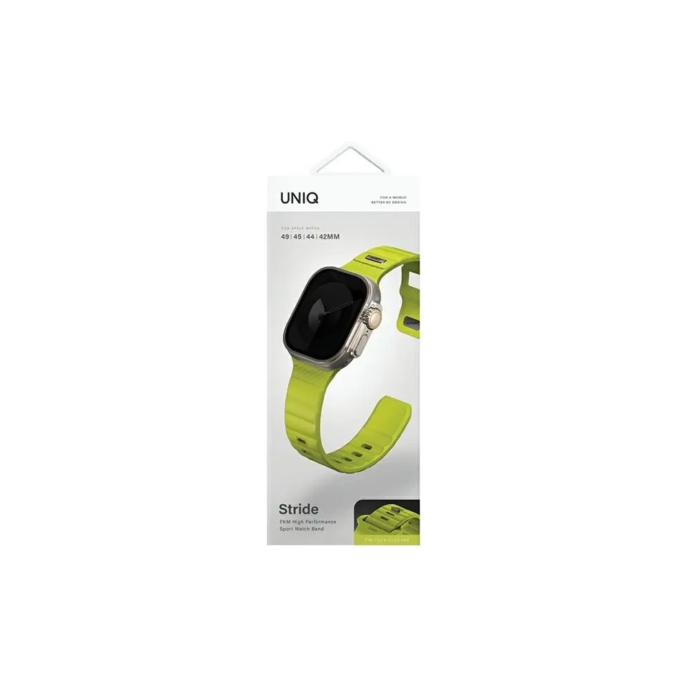 Wholesale UNIQ Stride Apple Watch Series1/2/3/4/5/6/7/8/9/SE/SE2/Ultra/Ultra 2 42/44/45/49mm FKM Rubber Strap lime green - UNIQ1524 - {ean13} - Hurt