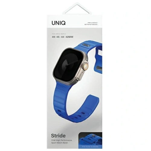 Pasek UNIQ Stride Apple Watch Series1/2/3/4/5/6/7/8/9/SE/SE2/Ultra/Ultra 2 42/44/45/49mm FKM Rubber Strap niebieski/cobalt blue