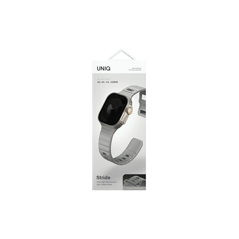 Wholesale UNIQ Stride Apple Watch Series1/2/3/4/5/6/7/8/9/SE/SE2/Ultra/Ultra 2 42/44/45/49mm FKM Rubber Strap chalk grey - UNIQ1527 - {ean13} - Hurt