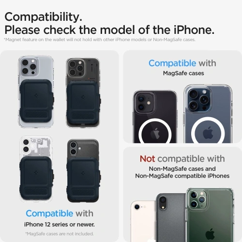 Uchwyt magnetyczny Spigen Lock Fit MagSafe Universal Magnetic Card Holder Metal Slate