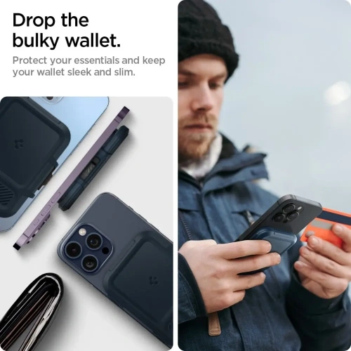 Uchwyt magnetyczny Spigen Lock Fit MagSafe Universal Magnetic Card Holder Metal Slate