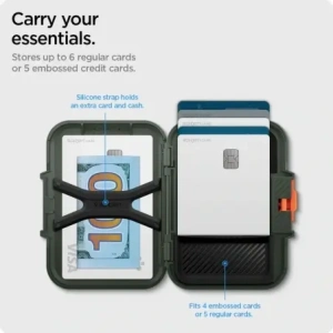 Wholesale Spigen Lock Fit MagSafe Universal Magnetic Card Holder Military Green - SPN16740 - {ean13} - Hurt