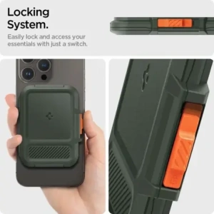 Wholesale Spigen Lock Fit MagSafe Universal Magnetic Card Holder Military Green - SPN16740 - {ean13} - Hurt