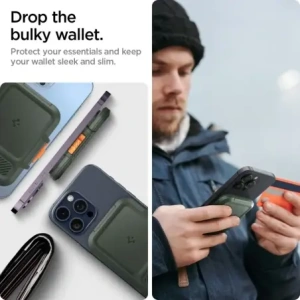 Wholesale Spigen Lock Fit MagSafe Universal Magnetic Card Holder Military Green - SPN16740 - {ean13} - Hurt