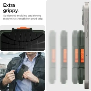 Wholesale Spigen Lock Fit MagSafe Universal Magnetic Card Holder Military Green - SPN16740 - {ean13} - Hurt