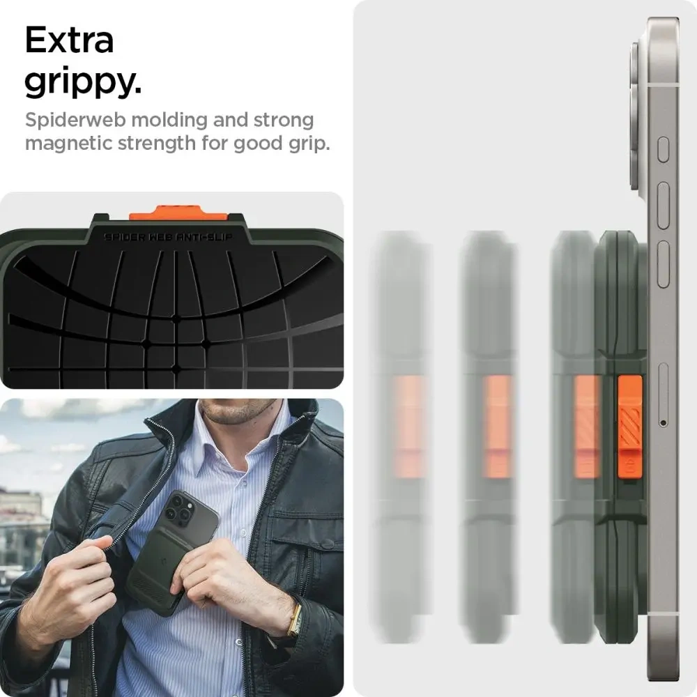 Hurtownia GSM - Spigen Lock Fit MagSafe Universal Magnetic Suport pentru Carduri Verde Militar - SPN16740 - {ean13} - Hurt