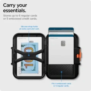 Wholesale Spigen Lock Fit MagSafe Universal Magnetic Card Holder Black - SPN16741 - {ean13} - Hurt