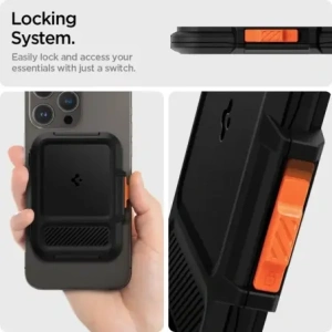 Wholesale Spigen Lock Fit MagSafe Universal Magnetic Card Holder Black - SPN16741 - {ean13} - Hurt