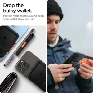 Wholesale Spigen Lock Fit MagSafe Universal Magnetic Card Holder Black - SPN16741 - {ean13} - Hurt
