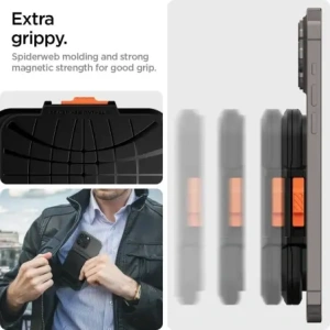 Wholesale Spigen Lock Fit MagSafe Universal Magnetic Card Holder Black - SPN16741 - {ean13} - Hurt
