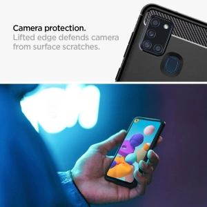 Wholesale Spigen Rugged Armor Samsung Galaxy A21s Matte Black - SPN1124BLK - {ean13} - Hurt