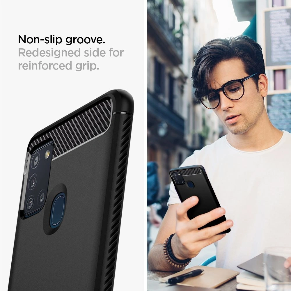 Hurtownia GSM - Etui Spigen Rugged Armor Samsung Galaxy A21s Matt Schwarz - SPN1124BLK - {ean13} - Hurt