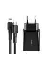 Hurtownia GSM - Ładowarka sieciowa Baseus USB Typ C Power Delivery 18W 3A + kabel USB Typ C - Lightning 2,4A 1m czarny - BSU1480BLK - {ean13} - Hurt