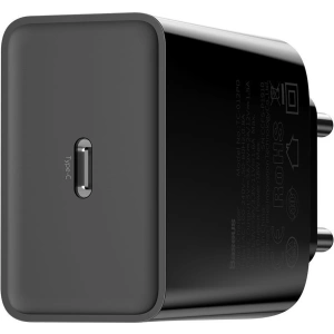 Ładowarka sieciowa Baseus USB Typ C Power Delivery 18W 3A + kabel USB Typ C - Lightning 2,4A 1m czarny