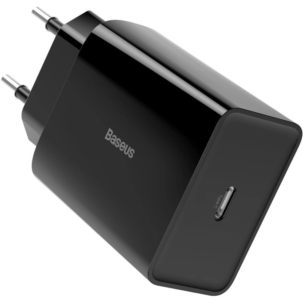 Hurtownia GSM - Síťová nabíječka Baseus USB Typ C Power Delivery 18W 3A + kabel USB Typ C - Lightning 2,4A 1m černý - BSU1480BLK - {ean13} - Hurt