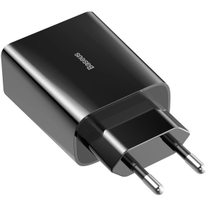 Ładowarka sieciowa Baseus USB Typ C Power Delivery 18W 3A + kabel USB Typ C - Lightning 2,4A 1m czarny