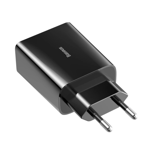 Ładowarka sieciowa Baseus USB Typ C Power Delivery 18W 3A + kabel USB Typ C - Lightning 2,4A 1m czarny