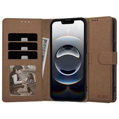 Etui z klapką Tech-Protect Wallet Apple iPhone 16e Brown