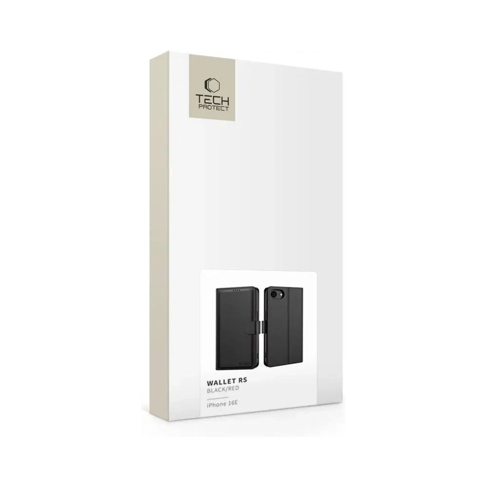 Hurtownia GSM - Husă cu clapetă Tech-Protect Wallet RS Apple iPhone 16e Negru/roșu - THP4054 - {ean13} - Hurt