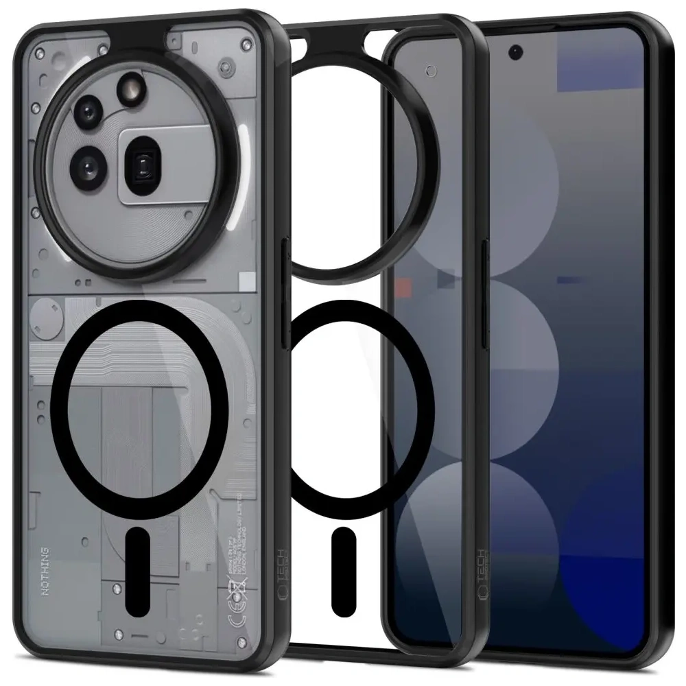 Wholesale Tech-Protect Magmat MagSafe Case for Nothing Phone 3a Pro Black/Clear - THP4057 - {ean13} - Hurt