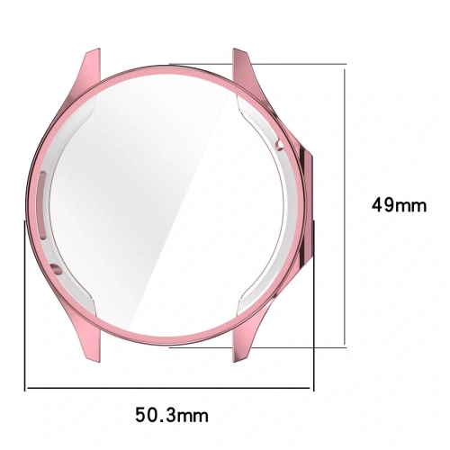 Etui z osłoną ekranu Bizon Case Watch Felipe do OnePlus Watch 3 / Oppo Watch X2 różowe