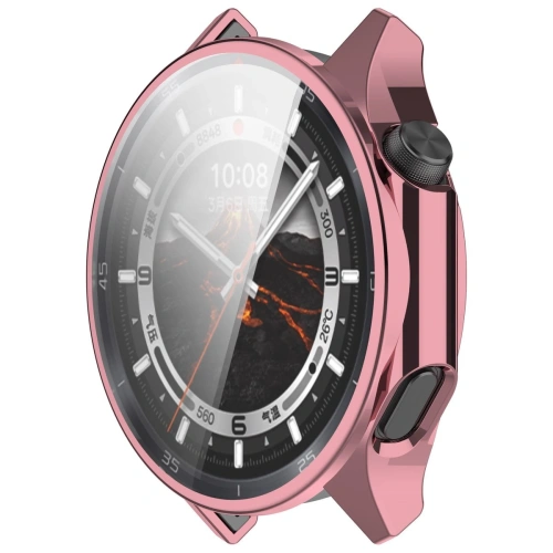 Etui z osłoną ekranu Bizon Case Watch Felipe do OnePlus Watch 3 / Oppo Watch X2 różowe