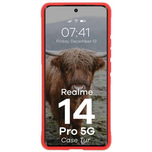 Pancerne etui Bizon Case Tur do Realme 14 Pro 5G czerwone