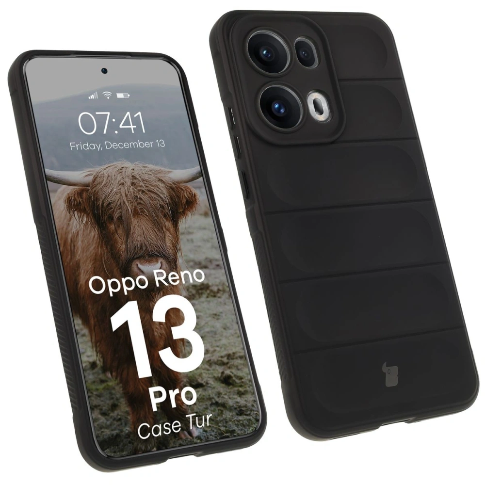 Hurtownia GSM - Pancerne etui Bizon Case Tur do Oppo Reno13 Pro czarne - BIZ8858 - {ean13} - Hurt