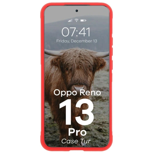 Pancerne etui Bizon Case Tur do Oppo Reno13 Pro czerwone