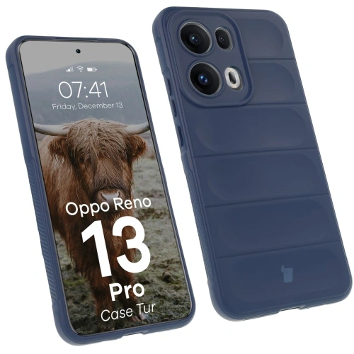 Pancerne etui Bizon Case Tur do Oppo Reno13 Pro granatowe