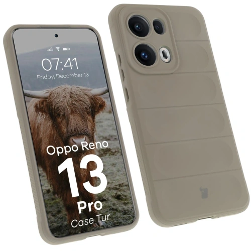 Pancerne etui Bizon Case Tur do Oppo Reno13 Pro jasnoszare