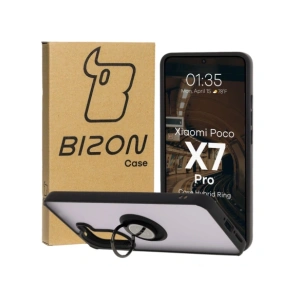 Hurtownia GSM - Etui mit Fingerhalter Bizon Case Hybrid Ring für Xiaomi Poco X7 Pro, rauchig mit schwarzem Rahmen - BIZ8868 - {ean13} - Hurt