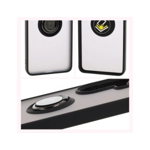 Hurtownia GSM - Etui cu suport pentru deget Bizon Case Hybrid Ring pentru Xiaomi Poco X7 Pro, fumuriu cu ramă neagră - BIZ8868 - {ean13} - Hurt