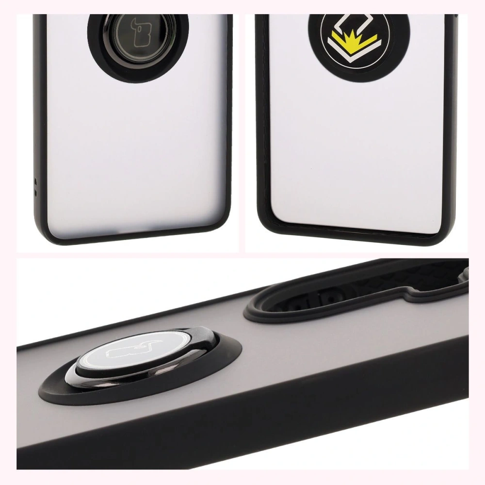 Hurtownia GSM - Etui mit Fingerhalter Bizon Case Hybrid Ring für Xiaomi Poco X7 Pro, rauchig mit schwarzem Rahmen - BIZ8868 - {ean13} - Hurt