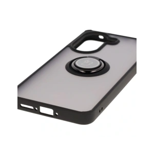 Hurtownia GSM - Etui cu suport pentru deget Bizon Case Hybrid Ring pentru Xiaomi Poco X7 Pro, fumuriu cu ramă neagră - BIZ8868 - {ean13} - Hurt