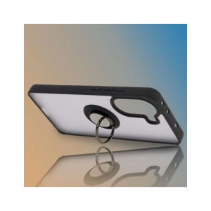 Hurtownia GSM - Etui cu suport pentru deget Bizon Case Hybrid Ring pentru Xiaomi Poco X7 Pro, fumuriu cu ramă neagră - BIZ8868 - {ean13} - Hurt