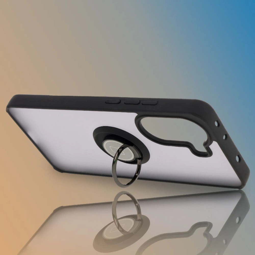 Hurtownia GSM - Etui mit Fingerhalter Bizon Case Hybrid Ring für Xiaomi Poco X7 Pro, rauchig mit schwarzem Rahmen - BIZ8868 - {ean13} - Hurt
