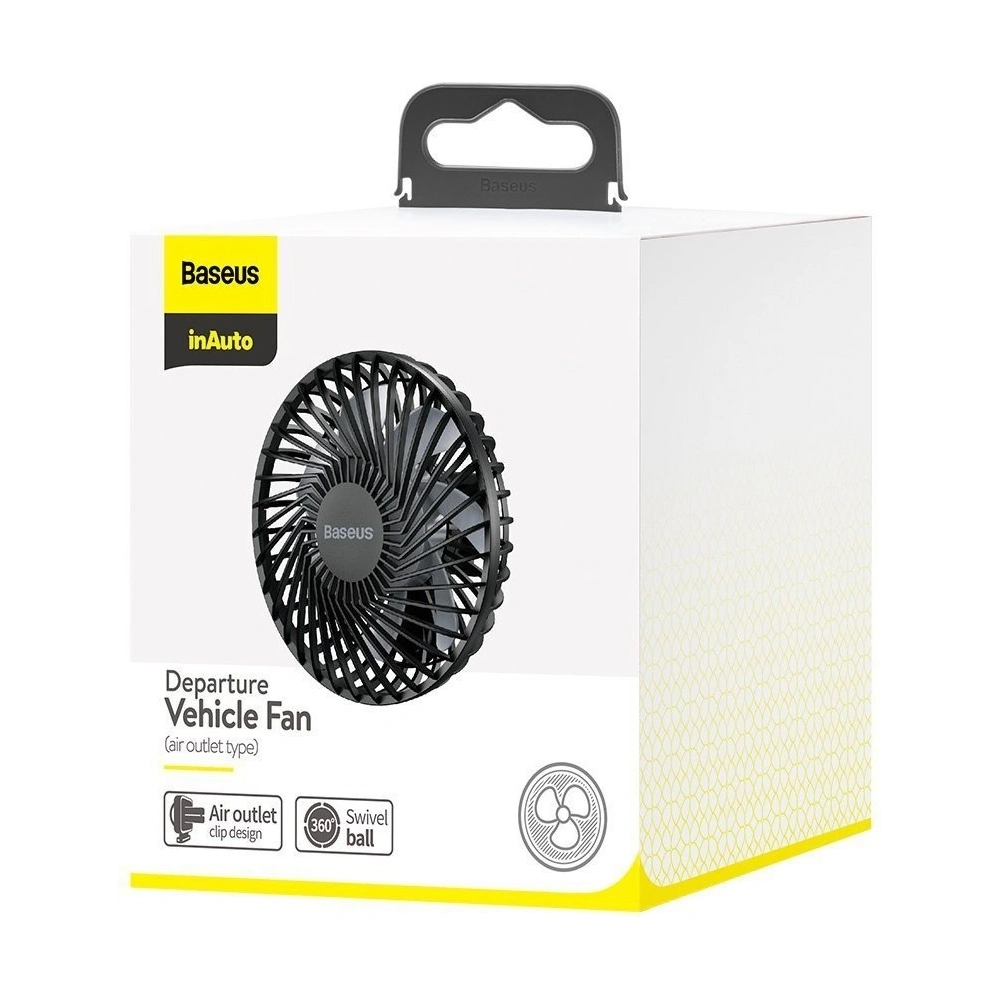 Wholesale Baseus Departure Vehicle Fan Mounted on Air Outlet Car Windmill Black - BSU1484BLK - {ean13} - Hurt