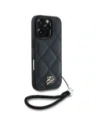 Hurtownia GSM - Etui Karl Lagerfeld pentru iPhone 16 Pro cu logo inițial matlasat și curea de lanț, negru. - KLD21994 - {ean13} - Hurt