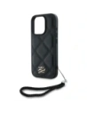Hurtownia GSM - Etui Karl Lagerfeld pentru iPhone 16 Pro cu logo inițial matlasat și curea de lanț, negru. - KLD21994 - {ean13} - Hurt