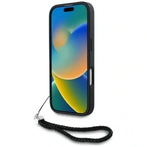Hurtownia GSM - Etui Karl Lagerfeld Logo inițial matlasat & curea cu lanț pentru Apple iPhone 16 Pro Max negru - KLD21995 - {ean13} - Hurt